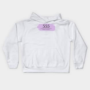 555 Angel Number purple Kids Hoodie